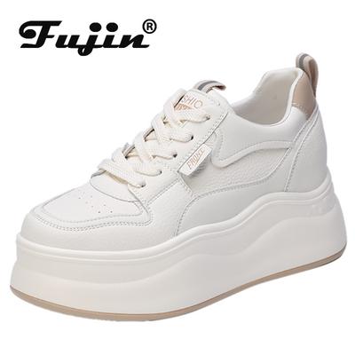 Новые женские ботильоны из натуральной кожи на платформе, 7 см, ботильоны на танкетке, весенне-осенние массивные кроссовки, ботильоны, обувь из микрофибры