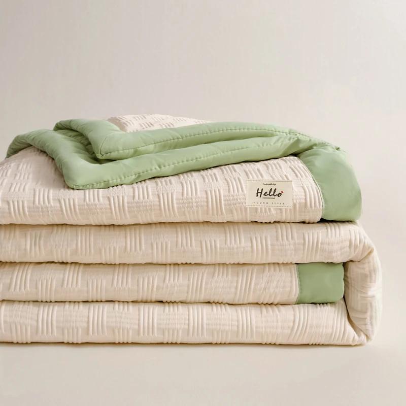 Летнее прохладное одеяло из соевого волокна, тонкое летнее одеяло для одного человека, одеяло с кондиционером, можно стирать в машине, летнее двойное общежитие