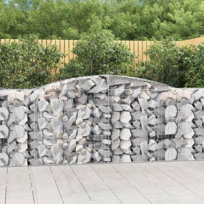 VidaXL Curved Gabion Baskets 20 Pcs 400x50x100/120 Cm Galvanized Iron, Gabion, Gabion Cage, Gabion Wall Basket, Wall 3147006