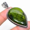 Подвеска из стерлингового серебра 925 пробы с натуральным зеленым лабрадоритом 2,40 дюйма D7U45