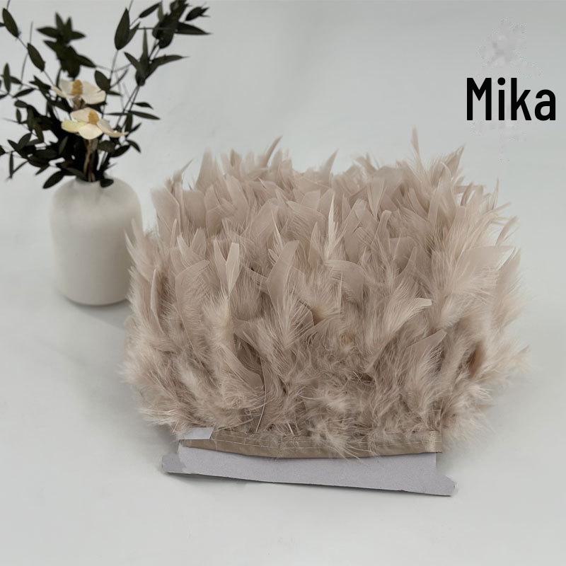 Red Lace Net Turkey Feather Strips for DIY Handmade Wedding Dance Costumes and Decorations