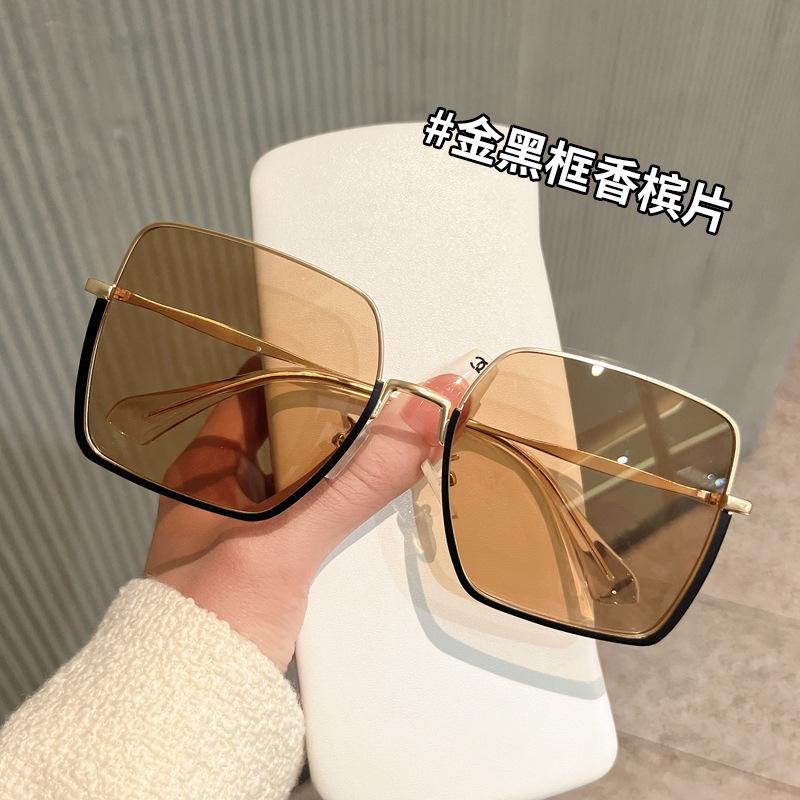 New Style Women Sun Glasses Semi-Rimless Big Size Uv Protection Woman Sunglasses European American Sunglasses Men