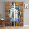 Oktoberfest Wood Grain Beer Sheer Curtains For Living Room Bedroom Home Decor Kitchen Tulle For Windows Voile Drapes