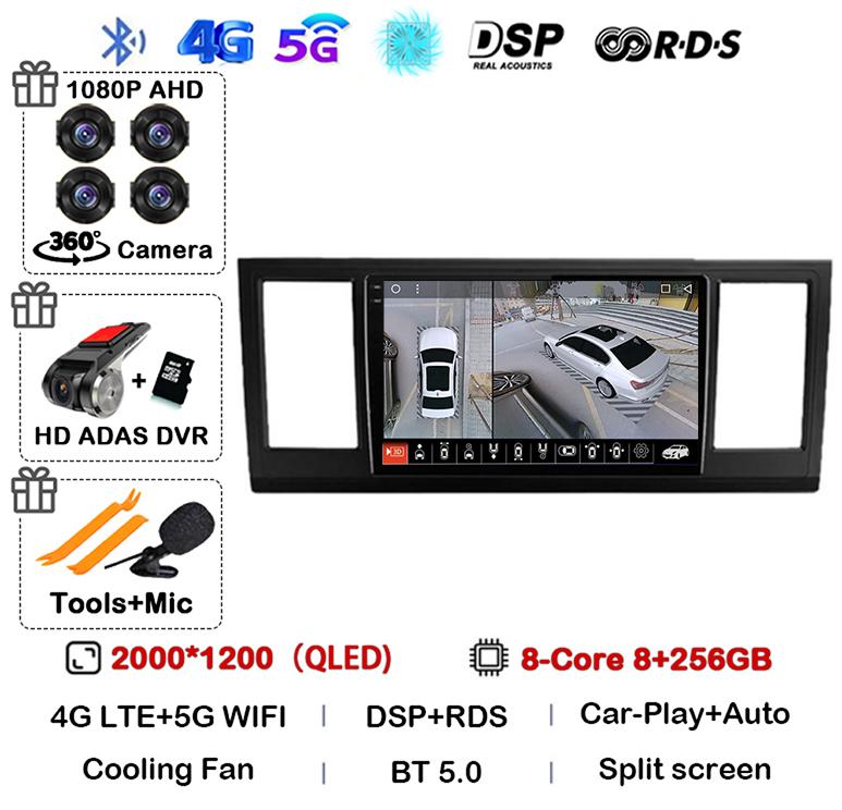 Android 14 Auto Carplay автомобильное радио для VW Volkswagen Caravelle 6 T6 2015 2016 2017 2018 2019 2020 мультимедийный плеер GPS WIFI+4G