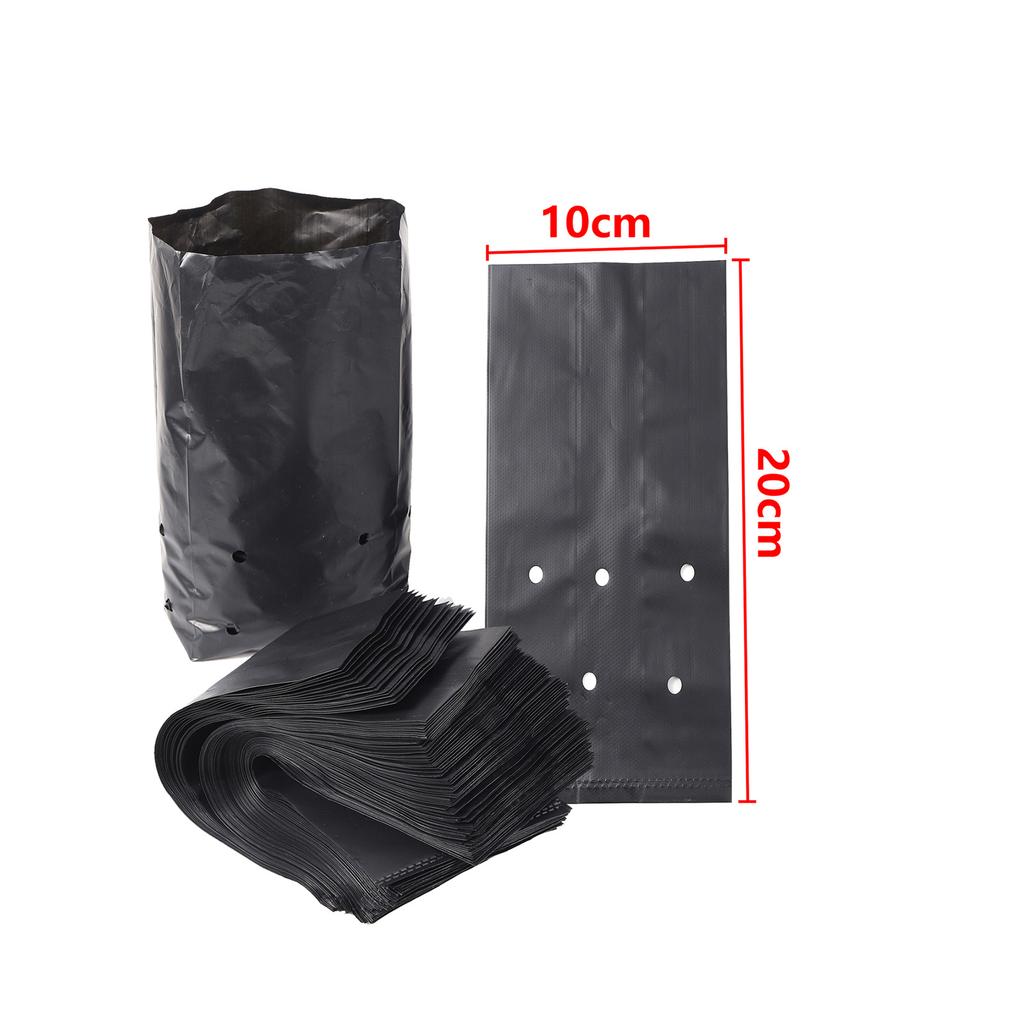 PE Plastic Nursery Bag Thicken Plant Grow Bag Seedling Pot Black Planting Sack Breathable Hole Container Garden Supplies 2/20Pcs