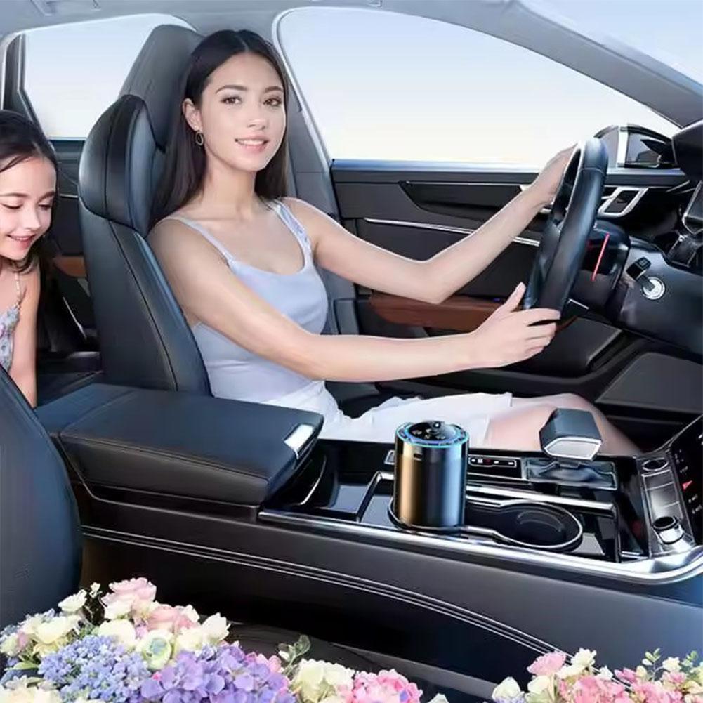 Умный электрический автомобильный аромадиффузор с перезарядкой, освежитель воздуха для автомобиля, устраняющий запахи, с разноцветной светодиодной подсветкой, автомобильный подарок