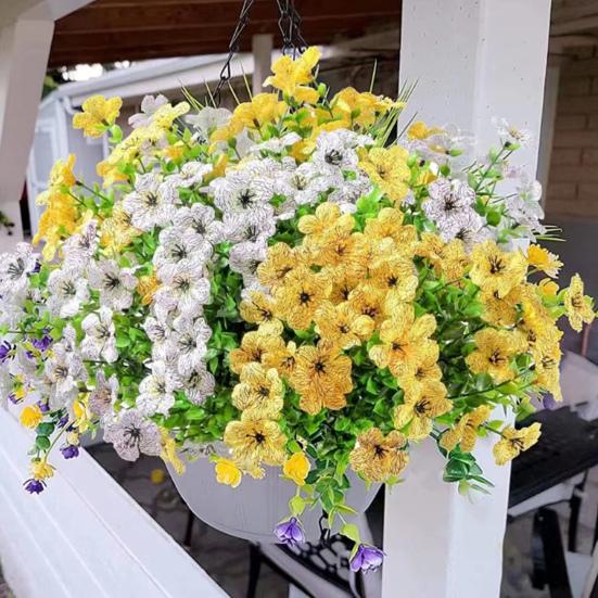 Искусственный фиолетовый цветок Реалистичная поддельная цветочная ветка Дом Офис Свадебная вечеринка Настольное украшение В помещении На улице Искусственные цветущие растения Декор