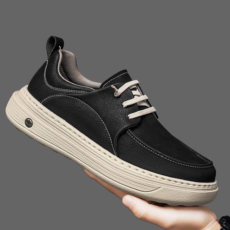 Lightweight Men's Leather Sneakers Breathable Casual Shoes Comfortable Tenis Masculino Outdoor Trainers Daily Walking Footwear