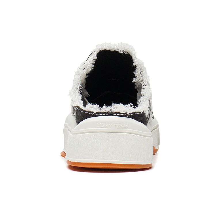 Li-Ning Удобные мюли из ткани, нескользящие, износостойкие, дышащие, низкие, повседневные туфли, женские туфли, черные AGCS142-2