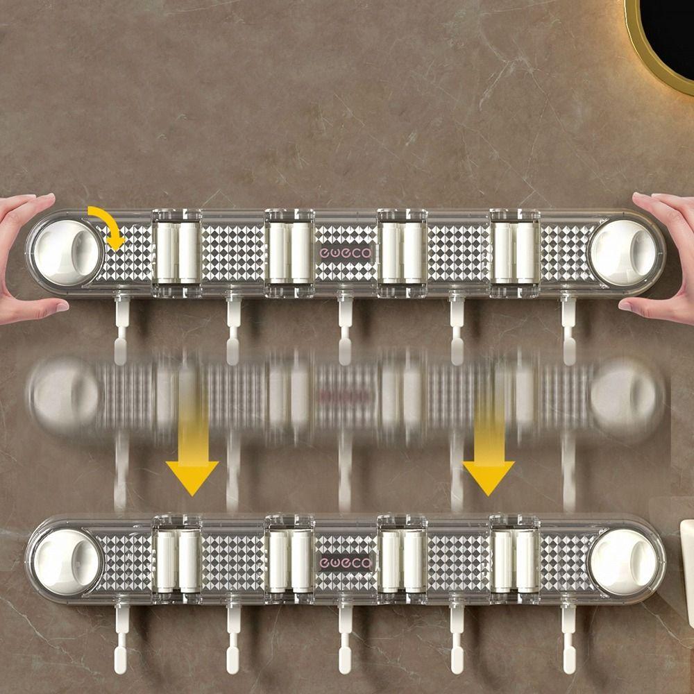 Non Punching Mop Clip Rack Plastic Broom Mop Holder Multifunctional Broom Hanger for Home