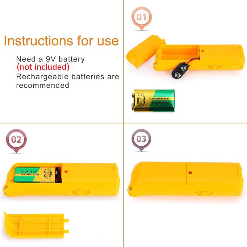 3 в 1 et отпугиватель собак, устройство против лая, ультразвуковой отпугиватель собак, контроль лая, обучающие материалы со светодиодным фонариком