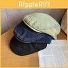 Color Retro Solid Denim Newsboy Cap Vintage Wash Sunshade Street Style Fashion