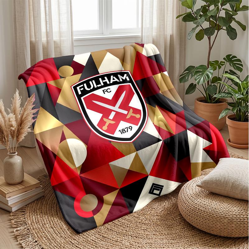 Fulham Football Print Flannel Blanket, Soft Warm Lightweight Throw Blanket for Sofa Bed Camping