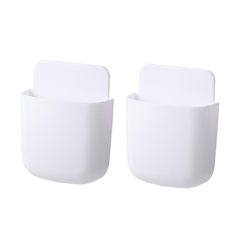 Wall Mounted Punch-free Storage Box Remote Control Mobile Phone Organizer Holder Stand Rack for Air Conditioner TV Box Shelf