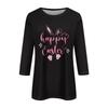 Women's Fashion Casual Seven Sleeve Valentine's Day Printed Pullover Top
