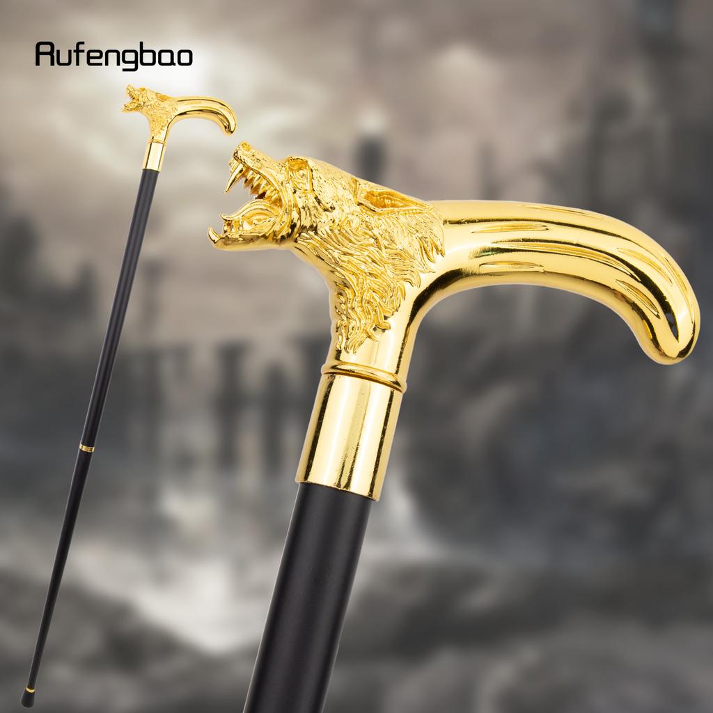 Трость для ходьбы с золотой головой волка, модная декоративная трость для джентльмена, элегантная трость для косплея, набалдашник 92 см