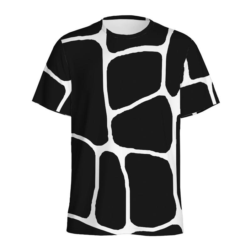Fashion Giraffe Pattern Short-sleeve T-shirt Round Neck Casual Daily Top Comfortable Summer Trendy Clothing