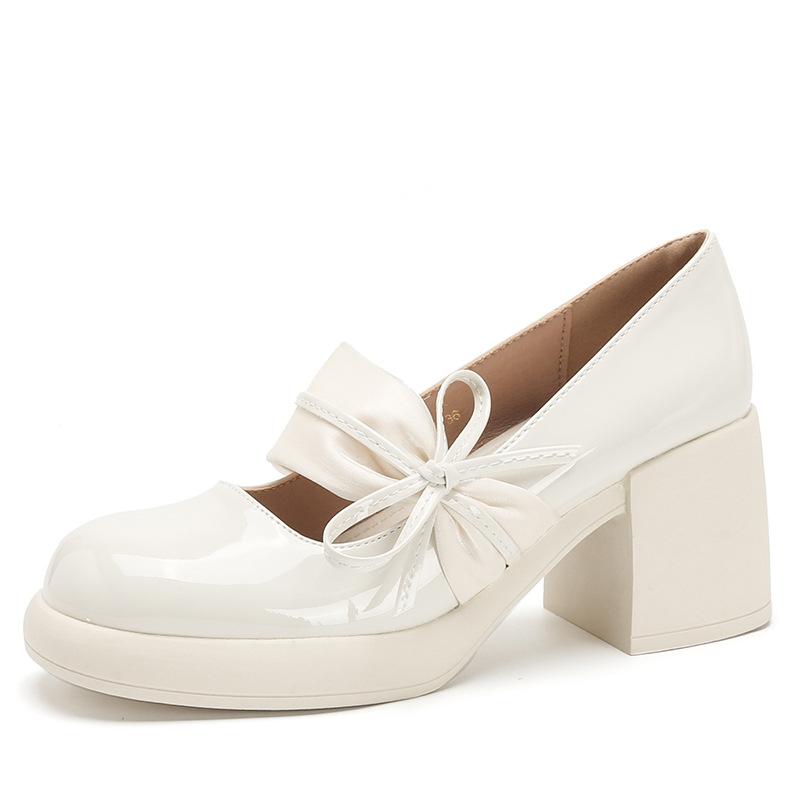 Женские туфли на толстом блочном каблуке, нескользящие, для ходьбы, туфли Мэри Джейн на платформе, повседневные, для свадебной вечеринки, туфли-лодочки на низком каблуке, с круглым носком, для работы, нарядные туфли для женщин
