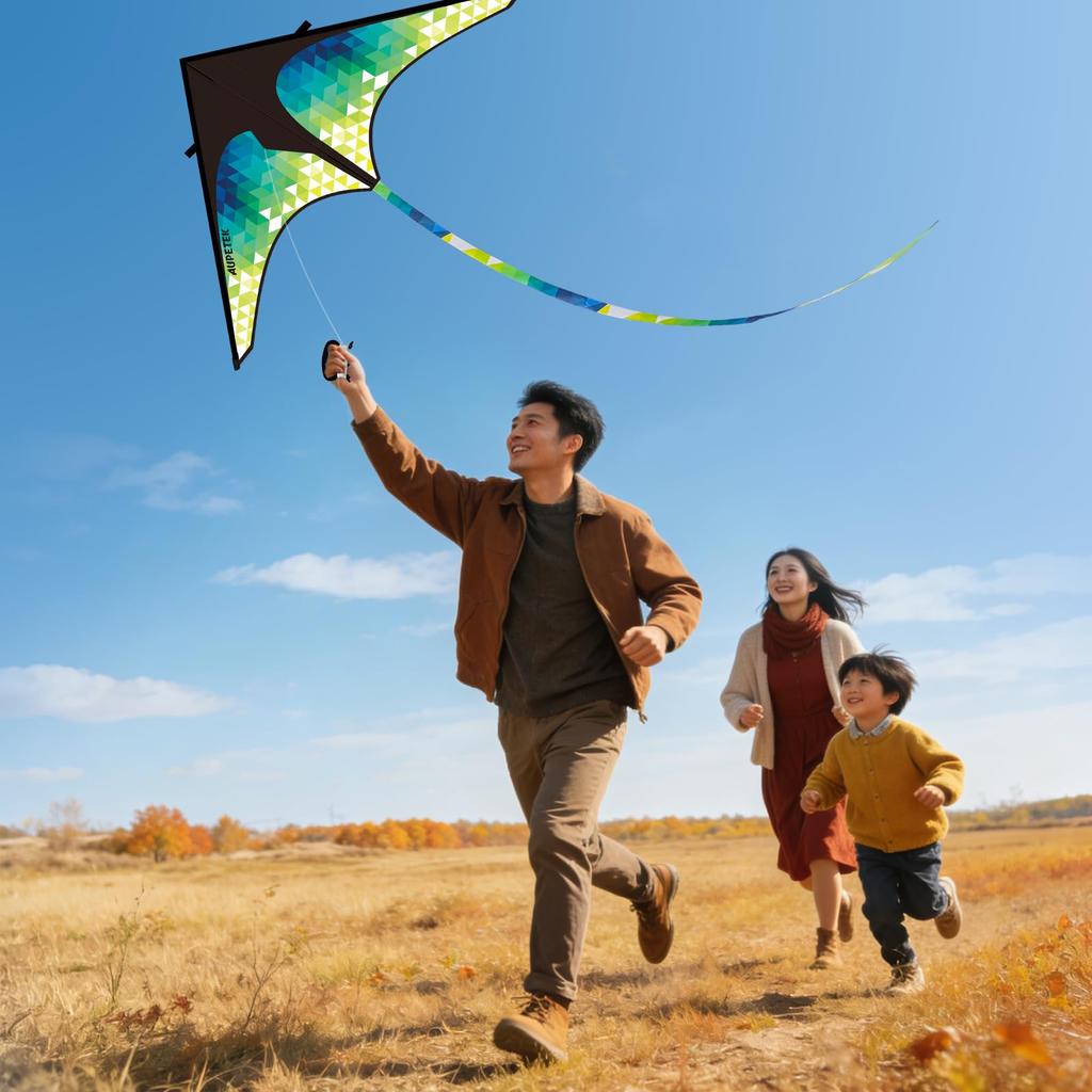 AUPETEK Triangular Kite with 50m Line and Storage Bag, 110 x 54cm