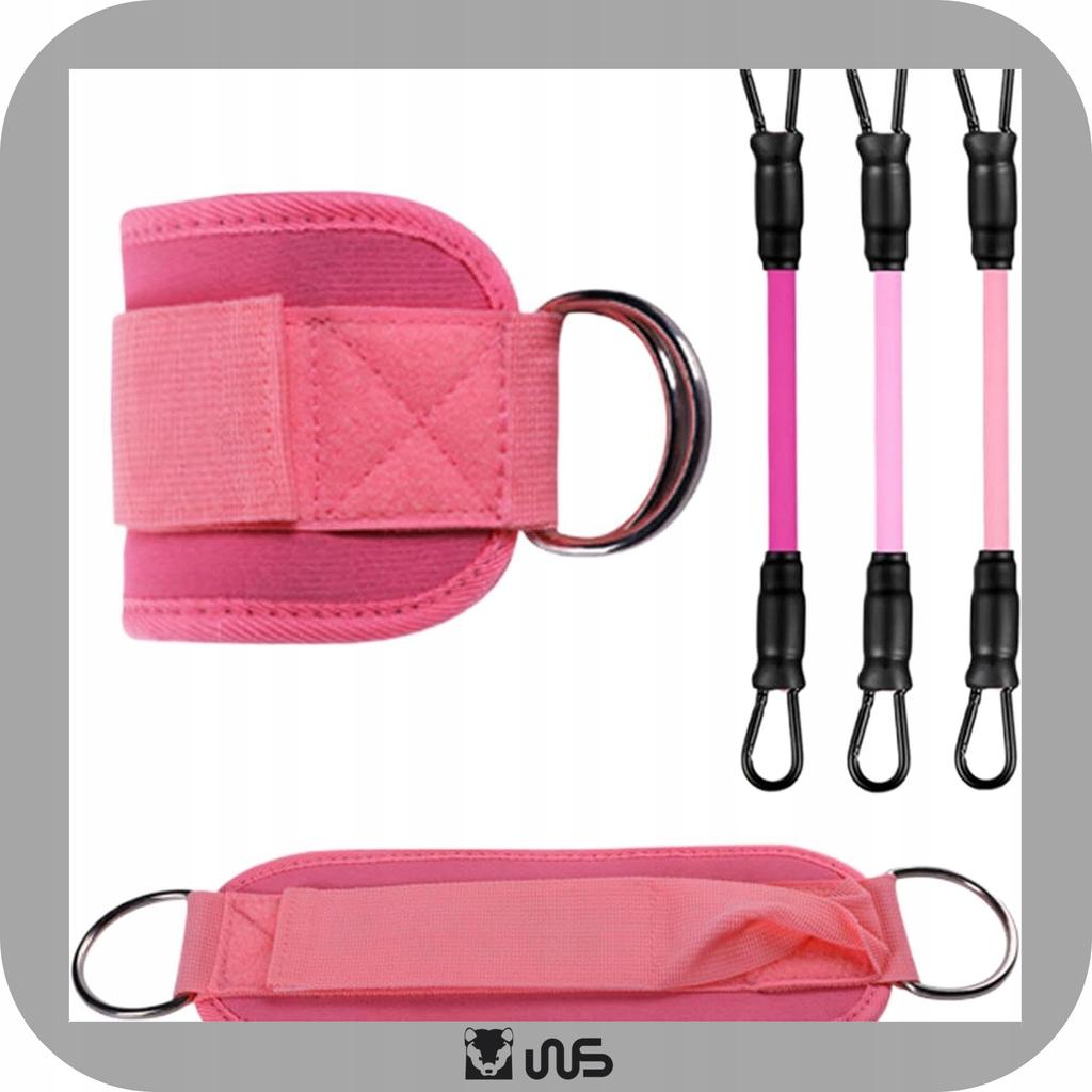 Training Bands Ankle Grips for Pulling Gym Legs Pink 2 pcs