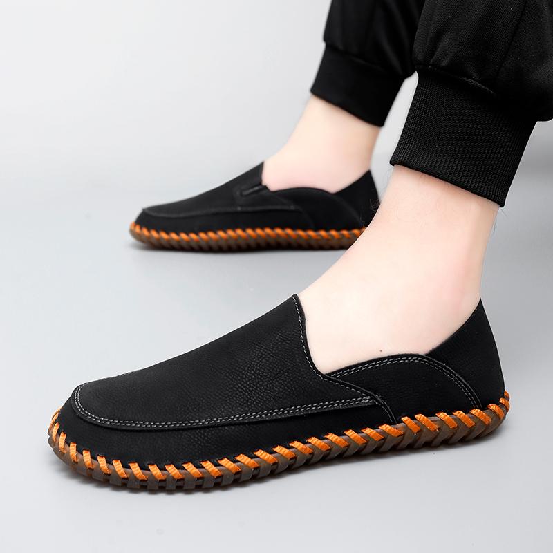Fashion Outdoor Men Comfortable Soft Soled Non Slip Casual Handmade Shoes Fashion Brand Men Breathable and Wear-resistant Driving Shoes
