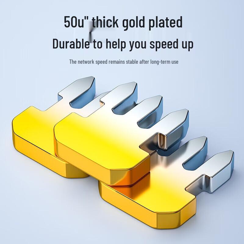 SAMZHE CAT7 Shielded RJ45 Connector 8P8C 10 Gigabit 50U Gold Plated