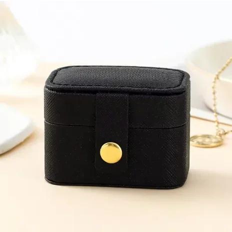Mini Portable Small Jewelry Storage Bag Travel Simple Leather Ring Necklace Earrings Storage Box Organizer Display Gift Box