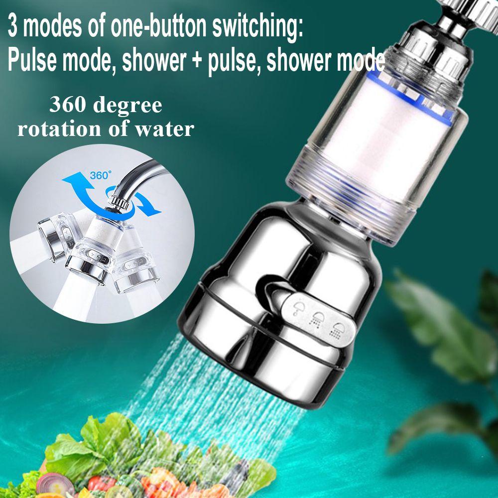 Saving Filter Diffuser Connector Sprayer 3 Modes Water Purifier Faucet Nozzle Tap Head Swivel Tap