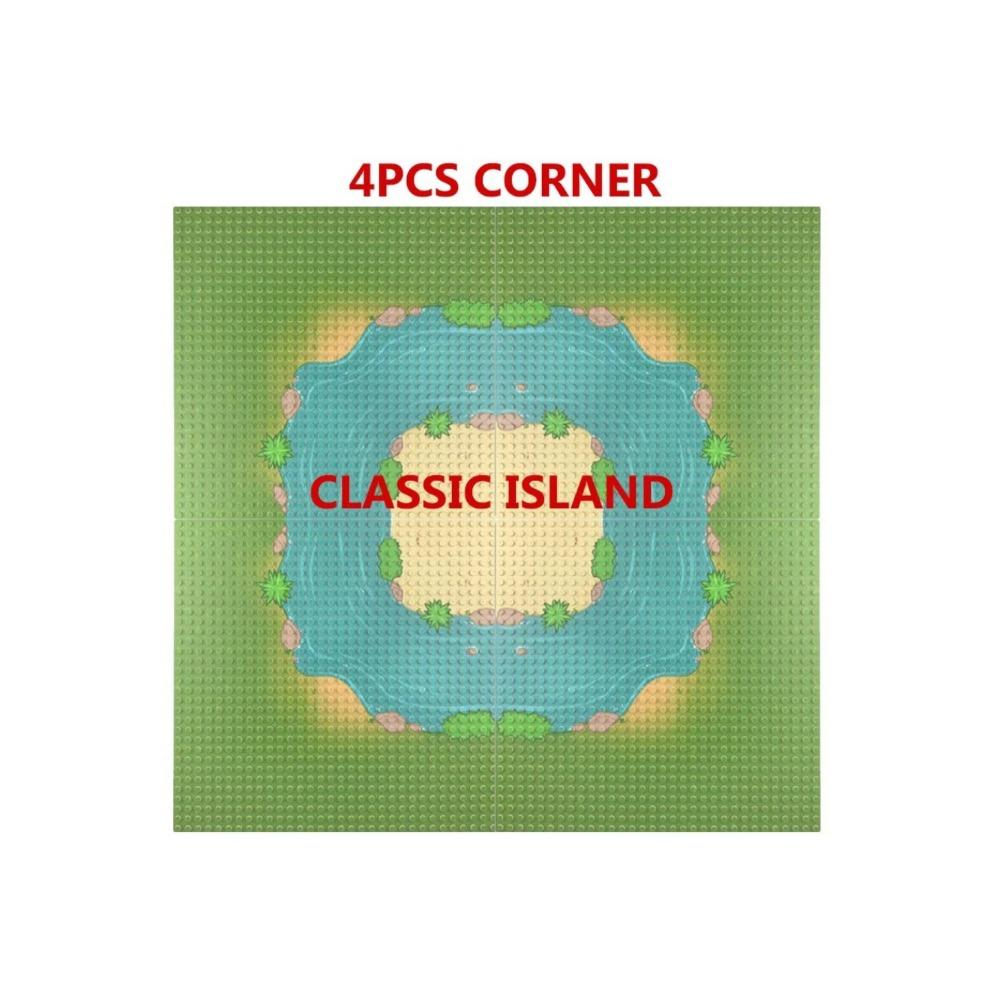 32x32 точки Островной стиль пастбища Базовая пластина Детали для городских военных фигурок солдат Moc Строительные блоки Кирпичи Сцена Детские игрушки