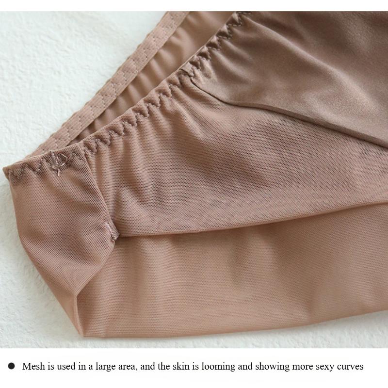 1 Pc Low Waist Sexy Lace Triangle Briefs Silky Smooth and High Elasticity Silk Home Underwear Briefs