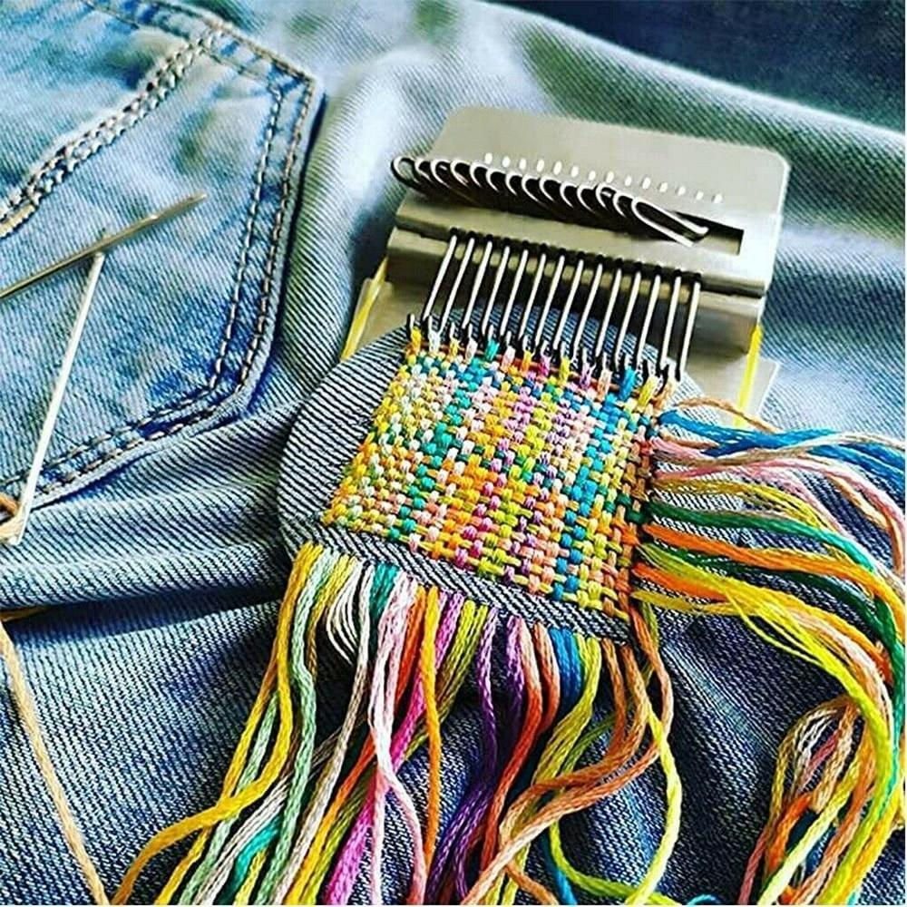 Новый Маленький Ткацкий Станок на 14 Крючков Типа Speedweve для Скоростного Ткачества, Штопки, Шитья + Резинки