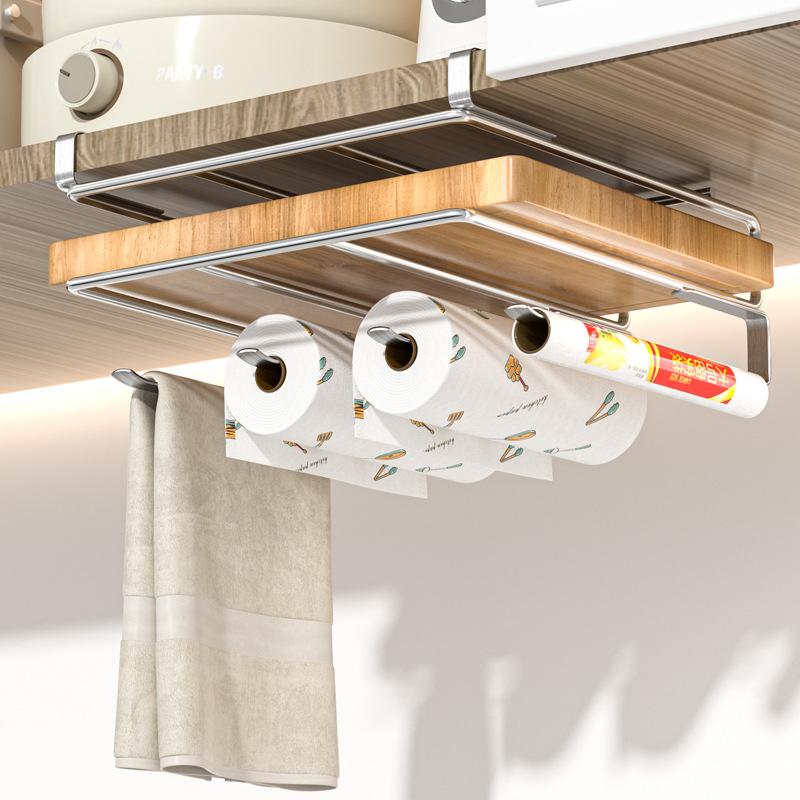 Подвесная стойка под кухонным шкафом, стойка для организации предметов домашнего обихода, подставка для разделочной доски, крючок для крышки кастрюли, стойка для хранения принадлежностей