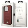 Etui do iPhone 14 Pro Max BMW Leather Seats Pattern MagSafe Burgundowy