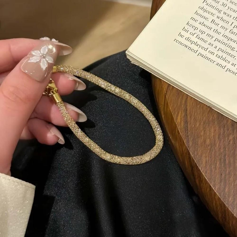 Gold Color Zircon Tennis Bracelet Luxury Sparkling Women Bracelet Geometric Wrap Bracelet  Wedding
