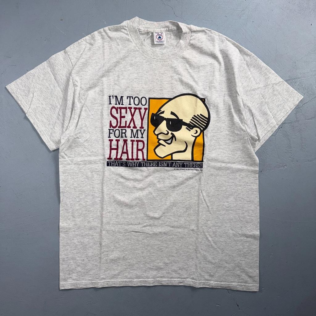 Bald Guy Y2K Funny Too Hot For My Hair VTG T Shirt Graphic Delta XL 1995 Cool