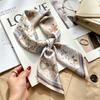 Autumn and winter Maillard cashew square scarf silk scarf women's shirt versatile neck small scarf tied hair decorative scarf