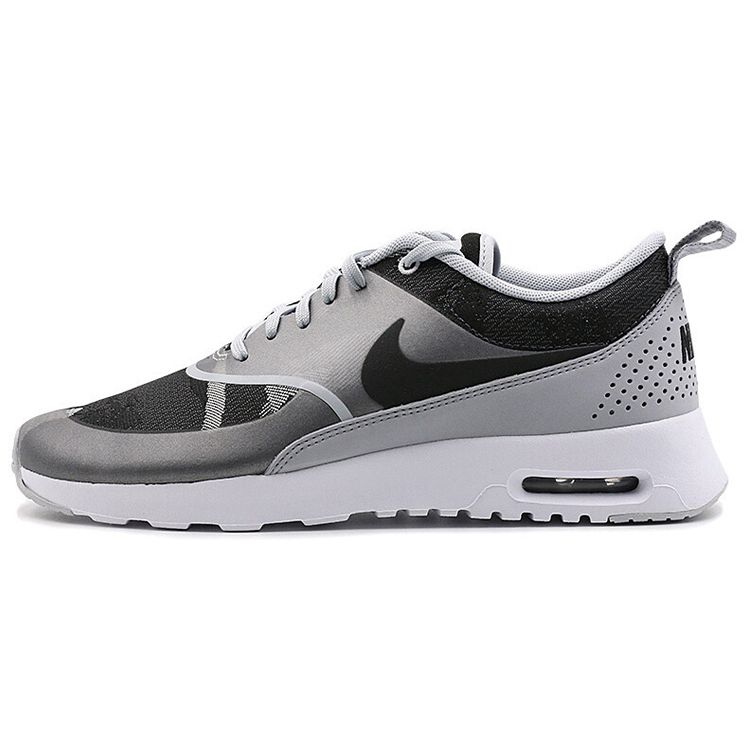 black and grey nike air max thea