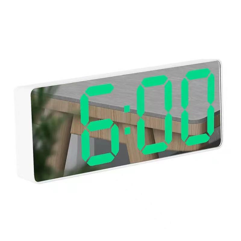 LED Multi-Function Mirror Alarm Clock: Makeup Mirror with Battery & Plug-in Options