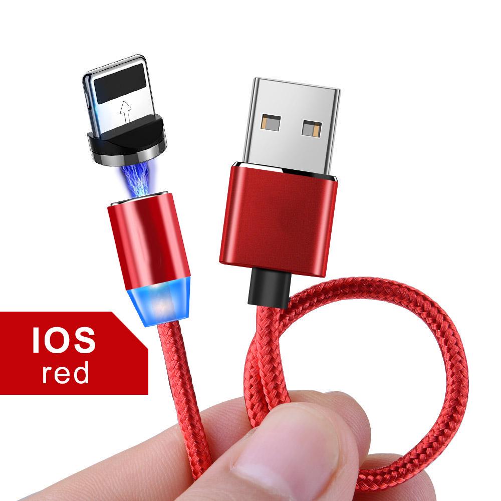 Светодиодный магнитный магнит Магнит для быстрой зарядки Кабель Micro USB Type C для синхронизации данных iPhone