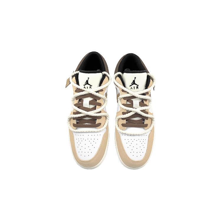 Jordan Air Jordan 1 Low Винтажные Баскетбольные Кроссовки Женские Белые Коричневые DZ5368-201(Team116-AJ)