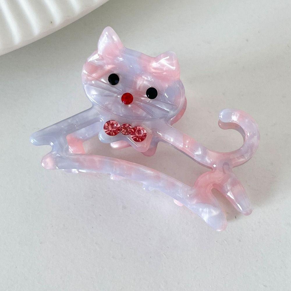 Acetate Animal Cat Hair Claw Cartoon Shark Clip Fashion Rhinestone Hair Clip  Girl