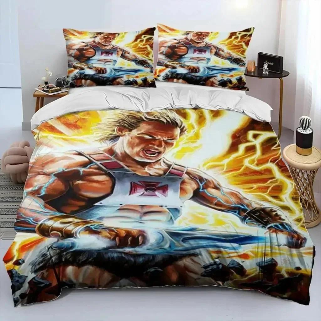 He Man The Masters Of The Universe Комплект постельного белья для мальчиков и девочек, двуспальный, пододеяльник, наволочка, кровать для детей и взрослых