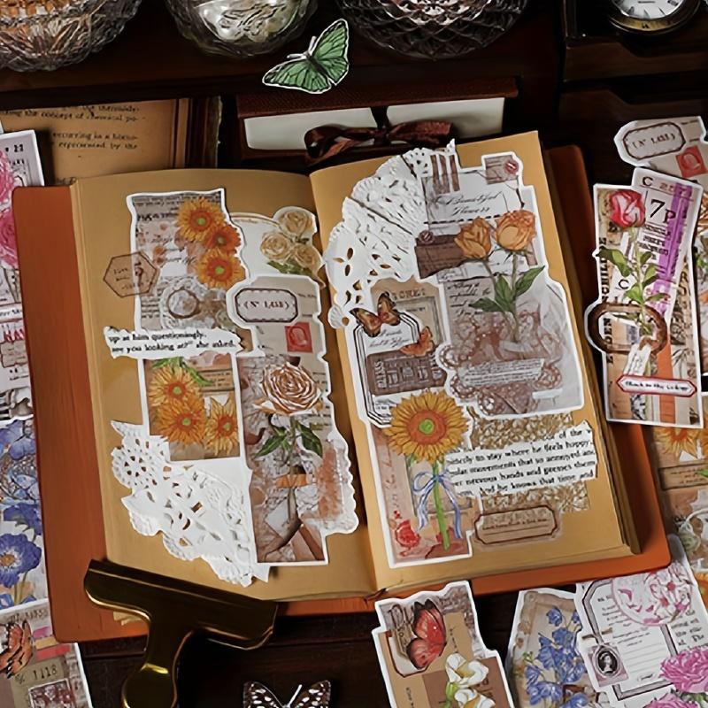 Винтажные креативные ботанические наклейки с цветами-бабочками для декоративных наклеек DIY (Нет поддержки)