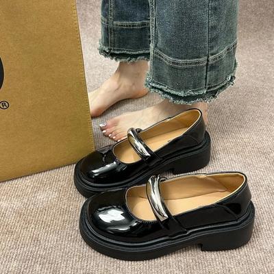 Горячие продажи Туфли Мэри Джейн Женские 2025 Новый стиль Весна Лето Толстый каблук Простая мода Сочетаются с юбками Балетки Мягкие Чистые