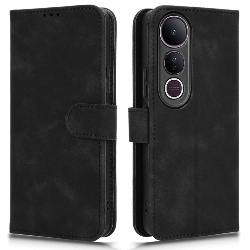 Кожаный чехол для vivo V50 Lite 5G, приятный на ощупь, противоударный, кошелек, откидная крышка для телефона