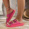 Fashion Fashion Buckle Thick Platform Slippers Women Home Soft Sole Slides Sandals Woman 2024 Summer Non Slip Beach Flip Flops Zapatos