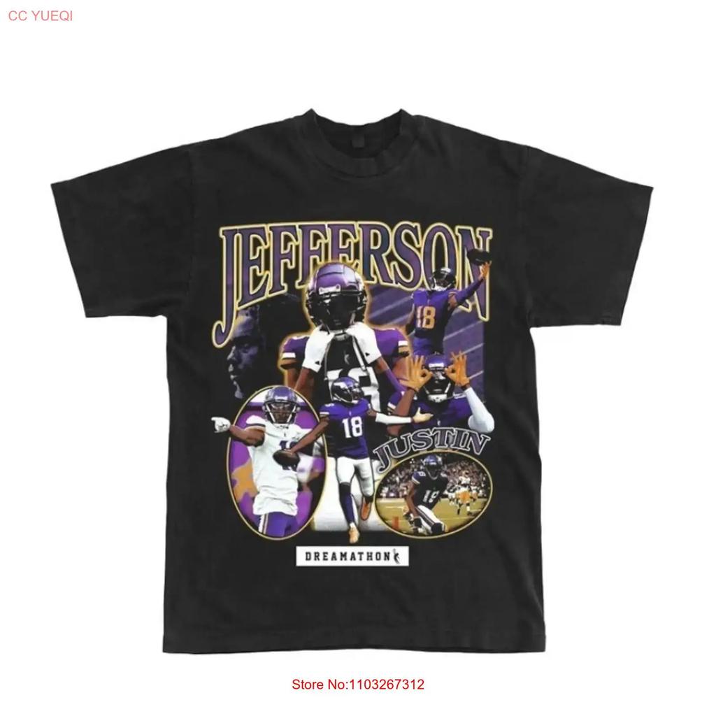 Justin Jefferson Unisex S T Shirt Size M Vintage Comfortable Streetwear Soft Homme Slightly Stylish Versatile Breathable