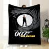 Black Spy Design Warm blanket with 007 Motif, Flannel blanket for bedroom, living room, sofa, and nap.