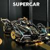 Black V12 Block Roadster Rc Tech Racer 1:14 Diy Racing Car Building Block Assembly Block Car Toy Birthday Gift