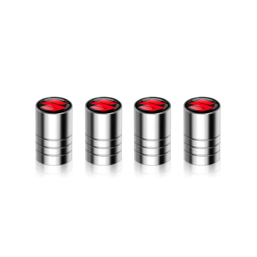 SCCF4 4PCS Metal Car Wheel Tire Valve Air Stem Cap Cover For Suzuki ALTO Samurai Grand Vitara Baleno SX4 Swift Jimny IGNIS Accessories